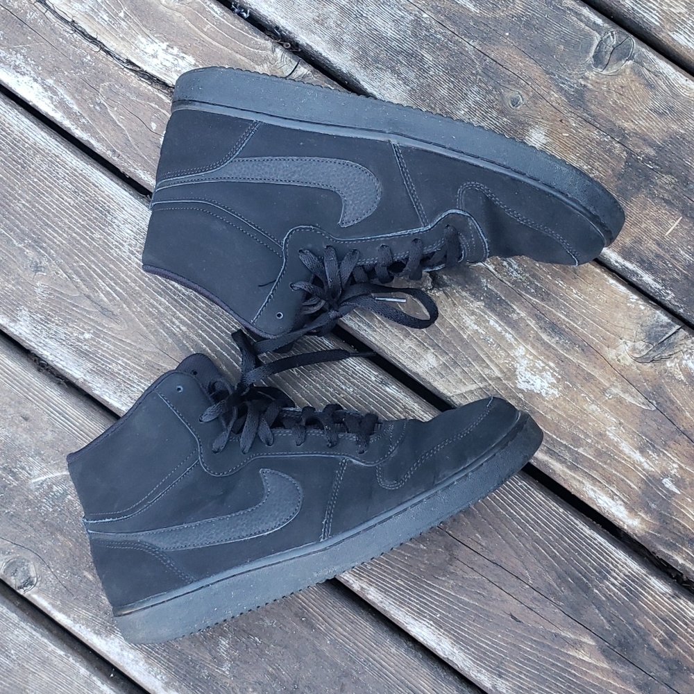 NIKE EBERNON MID TRIPLE BLACK HI-TOP SHOES sz 11 MEN'S SNEAKERS - Picture 3 of 9